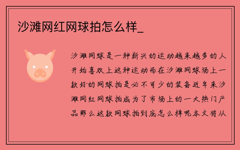 沙滩网红网球拍怎么样_