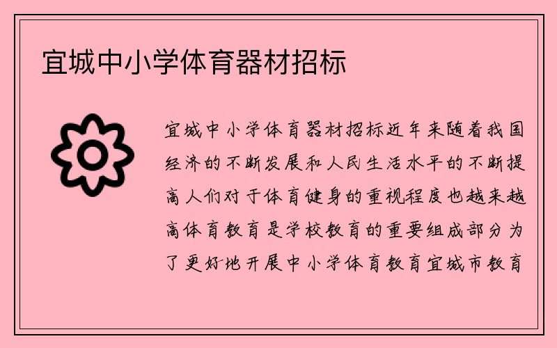 宜城中小学体育器材招标