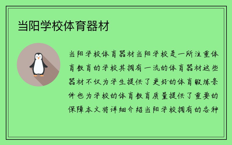 当阳学校体育器材