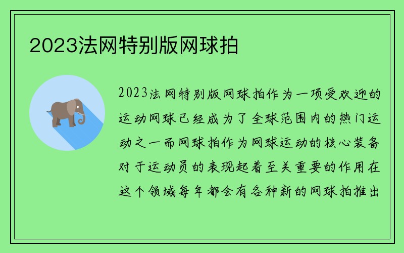 2023法网特别版网球拍