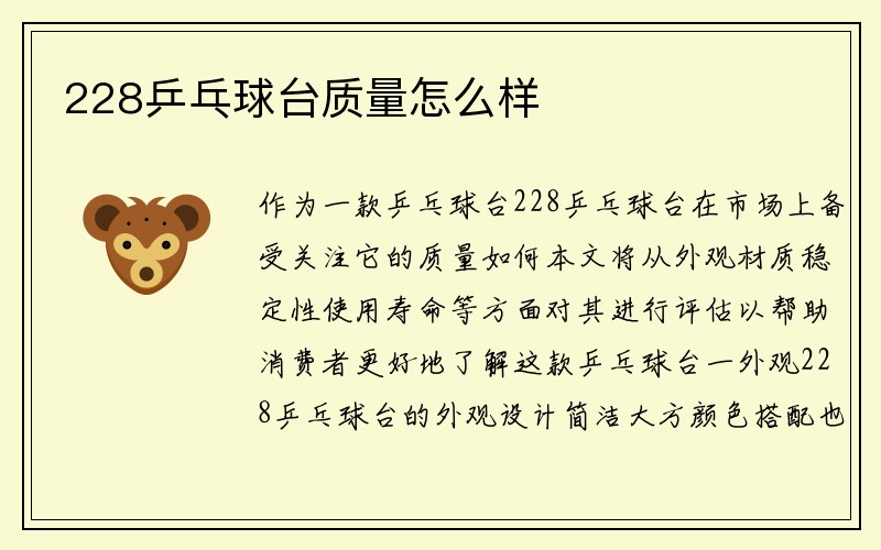 228乒乓球台质量怎么样