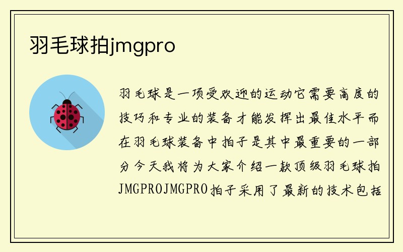 羽毛球拍jmgpro